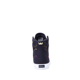 Kids Supra High Top Shoes SKYTOP Navy/Gold Crown/white | AU-63330